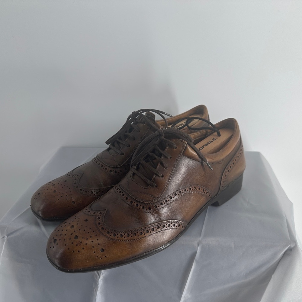 J.M. Weston 607 Richelieu Brogue  Oxford Dress Shoes Brown Mens Leather